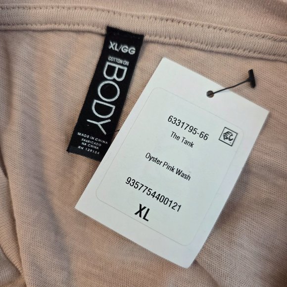 Body Women's Muscle Cropped Tee Oyster Pink Sleeveless Crew Neck  XL - Picture 7 of 11